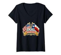 Mujer Dual Citizen Texas American Flag Patriotic Funny Pride Camiseta Cuello V