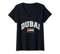 Mujer Dubái Dubai UAE United Arab Emirates bandera Camiseta Cuello V