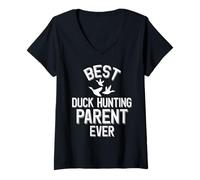 Mujer Duck Hunting Family, el Mejor Padre Cazador de Patos de la Historia Camiseta Cuello V