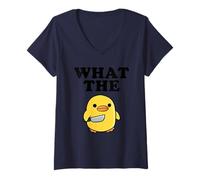 Mujer Duck with Knife What The Duck Camiseta Cuello V