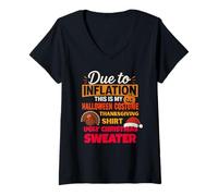 Mujer Due To Inflation This is My Halloween Thanksgiving Christmas Camiseta Cuello V