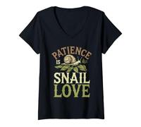 Mujer Dueño de Caracol Mascota Cuidado de Caracoles y Entusiasta de la Vida Lenta y Constante Camiseta Cuello V