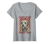 Mujer Dueño de Perro de snorkie Divertido Solo Estoy Hablando con mi esnórquel Hoy Camiseta Cuello V