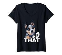 Mujer Dueño de Perro Ganadero Australiano Diciendo Que Manado Ese Blue Heeler Camiseta Cuello V