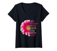 Mujer Dulce anciana más como Reina guerrera Probada en Batalla Camiseta Cuello V