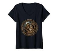 Mujer Dulce cárabo del Bosque observador de pájaros, pájaro Nocturno búho pájaros Camiseta Cuello V