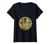 Mujer Dulce Pico de Abeto observador de Aves Primavera pájaro Cantor Camiseta Cuello V
