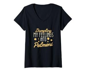 Mujer Dumpling Mis Sentimientos En Pelmeni para Ruso Dumpling Lover Camiseta Cuello V