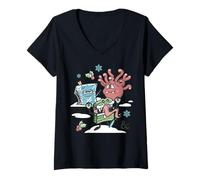 Mujer Dungeons & Dragons Christmas Beholder Mimic Gelatinous Cube Camiseta Cuello V