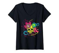 Mujer Dungeons & Dragons Death Tyrant Colorful Psychedelic Art Camiseta Cuello V