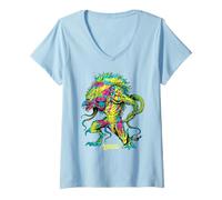 Mujer Dungeons & Dragons Demon Lord Demogorgon Psychedelic Neon Camiseta Cuello V