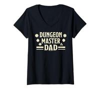 Mujer Dungeons & Dragons Father's Day Dungeon Master Dad Dice Icon Camiseta Cuello V