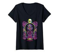 Mujer Dungeons & Dragons Psychedelic Art Mindflayer and Skull Camiseta Cuello V