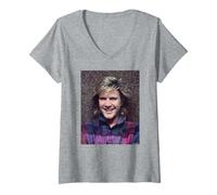 Mujer Duran Duran Cantante Simon Le Bon por Virginia Turbett Camiseta Cuello V