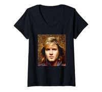 Mujer Duran Duran Simon Le Bon 80s Cabello por Virginia Turbett Camiseta Cuello V