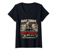 Mujer Dust Today, Disease Tomorrow | Conciencia sobre la Seguridad respiratoria Camiseta Cuello V