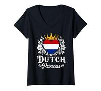 Mujer Dutch Princess Netherlands Flag Proud Dutch Girl Camiseta Cuello V