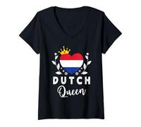 Mujer Dutch Queen Netherlands Flag Proud Dutch Woman Camiseta Cuello V
