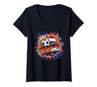 Mujer Dutch Urban Streetwear Y2K Art Bandera Nacional Países Bajos Camiseta Cuello V
