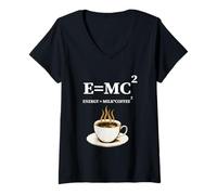Mujer E = mc2 Energy Milk X Coffee Energy Milk Fórmula de café Camiseta Cuello V