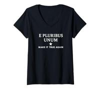 Mujer E Pluribus Unum - Hazlo Verdad Otra Vez Unidad Camiseta Cuello V