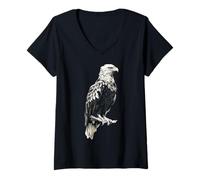Mujer Eagle Patriot USA Animal Lover Hombres Mujeres Niños Motivo Pájaro Camiseta Cuello V