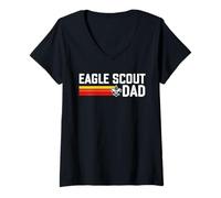 Mujer Eagle Scout Dad Scouting Pride Scouts BSA Retro 80's Camiseta Cuello V