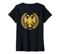 Mujer Eagle serbio: Bandera de Serbia - Srpska Camiseta Cuello V