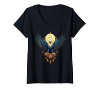 Mujer Eagle Spirit Guardian, animal poderoso, tótem, chamánico espiritual Camiseta Cuello V
