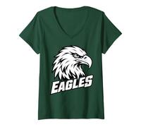 Mujer Eagles Mascot Back to School Team Spirit Camiseta Cuello V