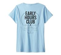 Mujer Early Hours Club Mañana Correr Café Casa Música Camiseta Cuello V
