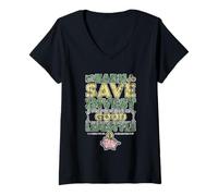 Mujer Earn Save Invest Good Lifestyle Finance Budget Money - Camiseta Cuello V
