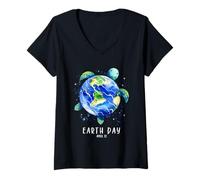 Mujer Earth Day Clima Naturaleza Medio Ambiente Planeta Tierra Camiseta Cuello V