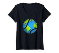 Mujer Earth Tennis. Favores del Día de la Tierra. Divertido Día de la Tierra 2024 Camiseta Cuello V