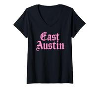 Mujer East Austin Texas 512 737 Activismo artístico Mexicano Americano Rosa Camiseta Cuello V