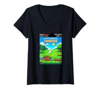Mujer Easter Egg Hunt Champion Pixel Art Bunny Videojuego Jugador Camiseta Cuello V