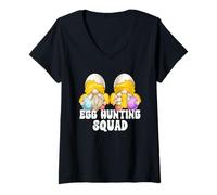 Mujer Easter GNOME In Easter Chick Costume For Egg Hunting Squad Camiseta Cuello V