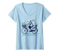 Mujer Easter Hopline Express Bunny Love Easter, refrán de estilo retro Camiseta Cuello V