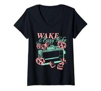 Mujer Easy-Bake Oven Wake & Easy Bake Fluorescent Green Oven Camiseta Cuello V