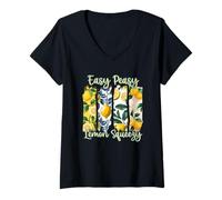 Mujer Easy Peasy Lemon Squeezy Lindo diseño de verano Camiseta Cuello V