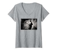 Mujer Echo & The Bunnymen Ocean Rain Tour por el Reino Unido por Phil Nicholls Camiseta Cuello V