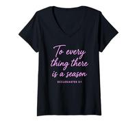 Mujer Eclesiastés 3:1 A Cada Cosa Hay una Escritura de Temporada Camiseta Cuello V