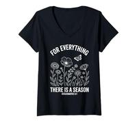 Mujer Eclesiastés 3:1 For Everything There Is A Season Floral Camiseta Cuello V