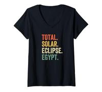 Mujer Eclipse Solar Total 2027 Egipto Totalidad Camiseta Cuello V