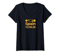 Mujer Eclipse Solar Total en España Camino de la Totalidad - Tops & Stuff Camiseta Cuello V
