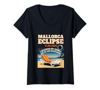 Mujer Eclipse Solar Total Mallorca España 12.08.2026 Camiseta Cuello V