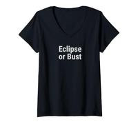 Mujer Eclipse Solar Total o Busto - Path of Totality Tops & Tees Camiseta Cuello V