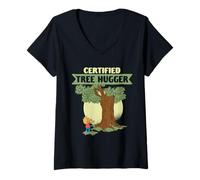 Mujer Ecologista Ecología Certified Tree Hugger Camiseta Cuello V