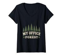 Mujer Ecologista Ecología My Office Is The Forest Camiseta Cuello V