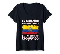 Mujer Ecuador Flag Proud Elegant Ecuadorian Boyfriend Girlfriend Camiseta Cuello V